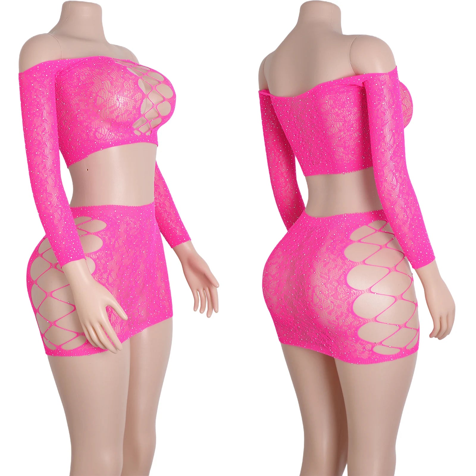 Elegant Bra Skirt Set Exotic Dancewear