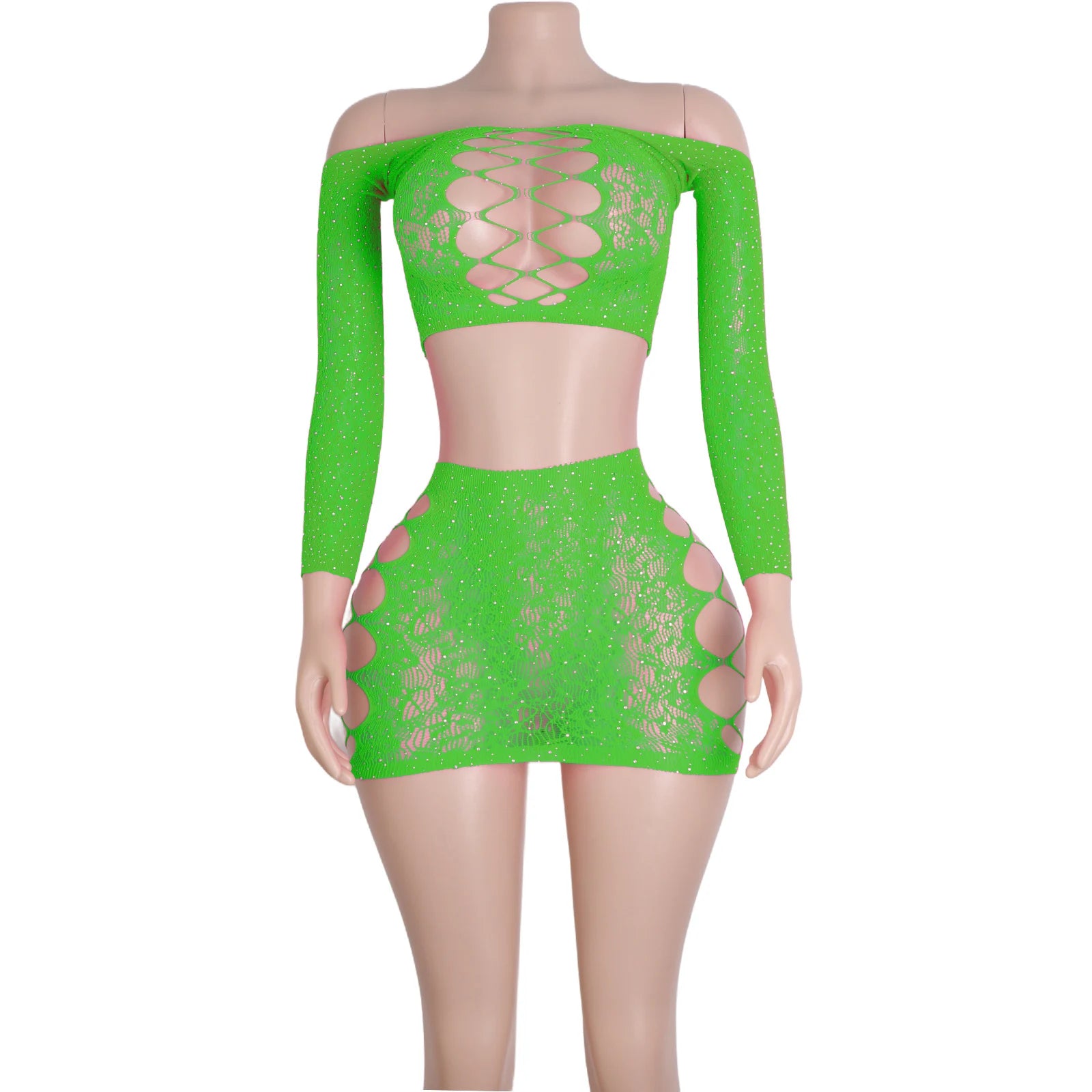 Elegant Bra Skirt Set Exotic Dancewear
