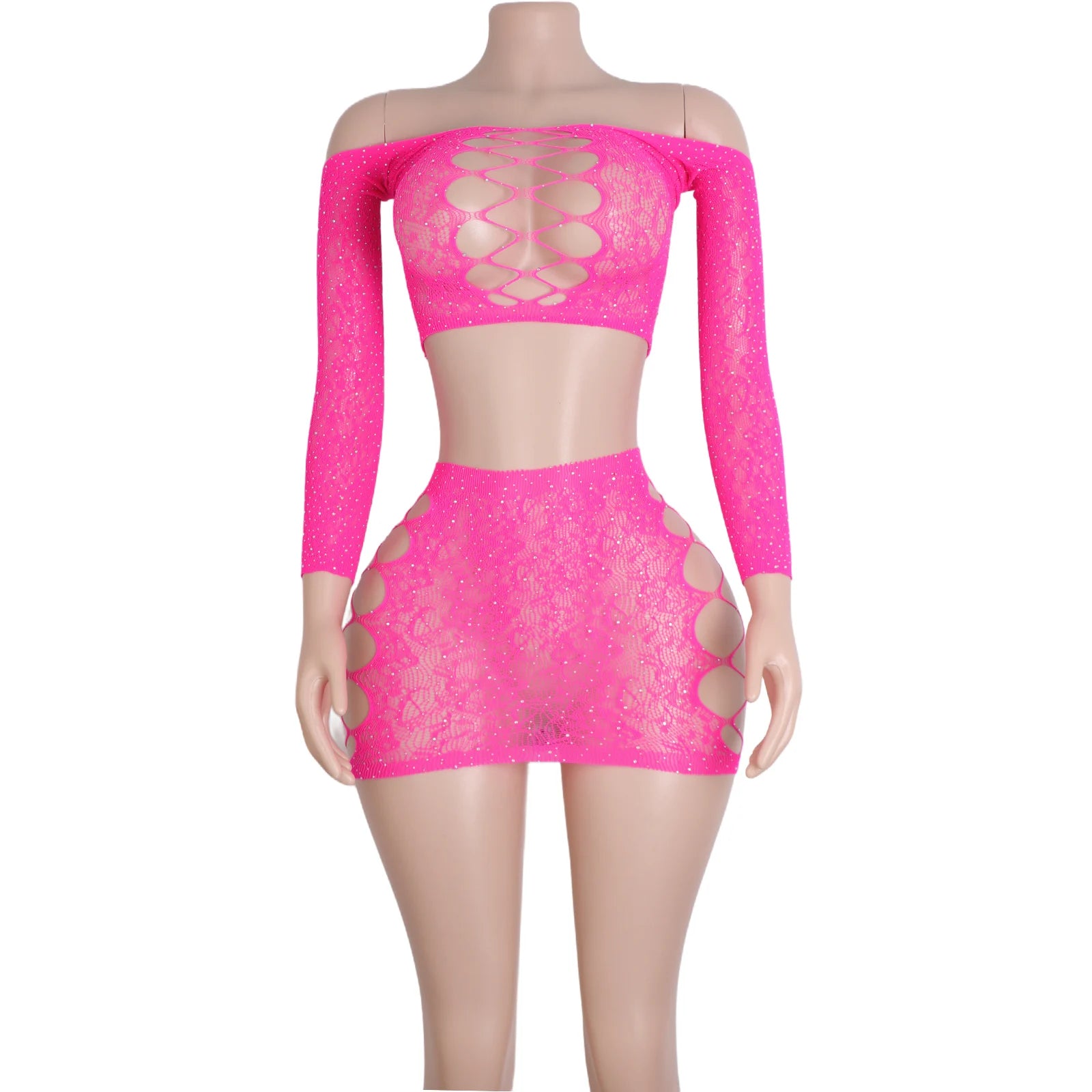 Elegant Bra Skirt Set Exotic Dancewear