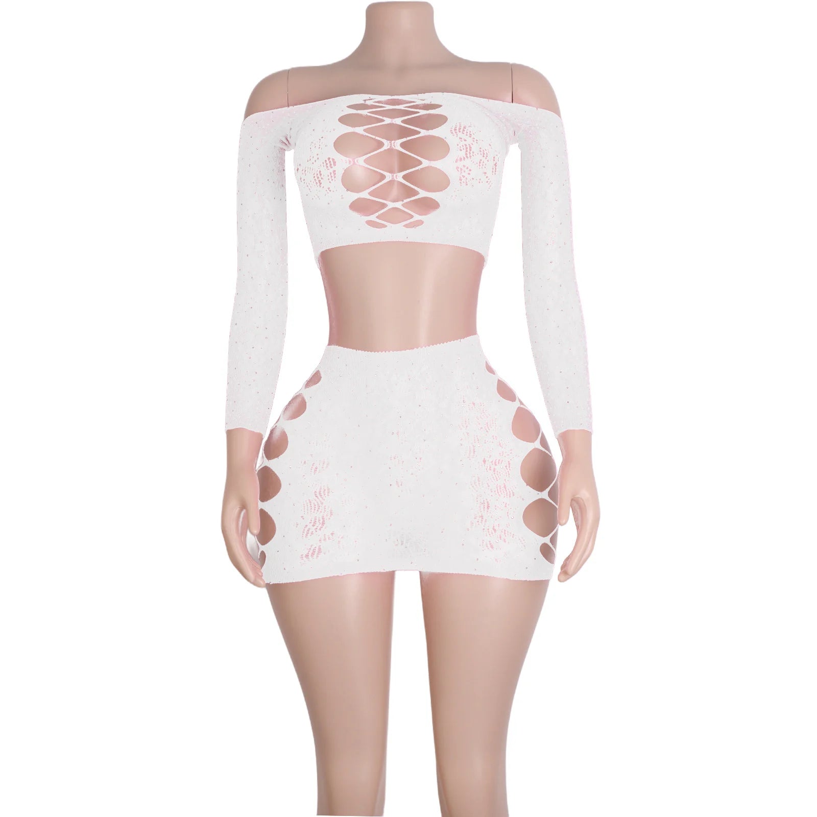 Elegant Bra Skirt Set Exotic Dancewear