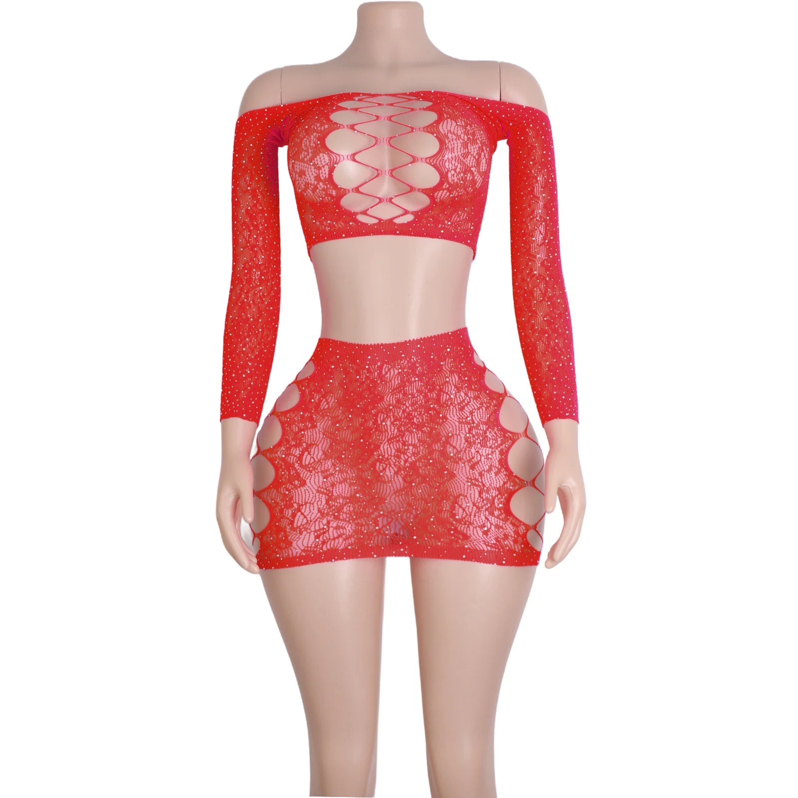 Elegant Bra Skirt Set Exotic Dancewear